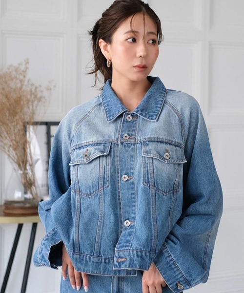 DONOBAN（ドノバン）の「【ohnishi ai×Donobanコラボ】フレアデニムジャケット[C]（デニムジャケット・レディース・ブルー・ONE SIZE）」の13枚目の写真