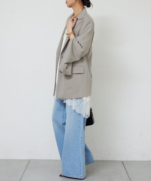 GALLARDAGALANTE（ガリャルダガランテ）の「【手洗い可】スリットスリーブジャケット（ベスト・レディース・グレイッシュベージュ/ブラック・FREE）」の7枚目の写真