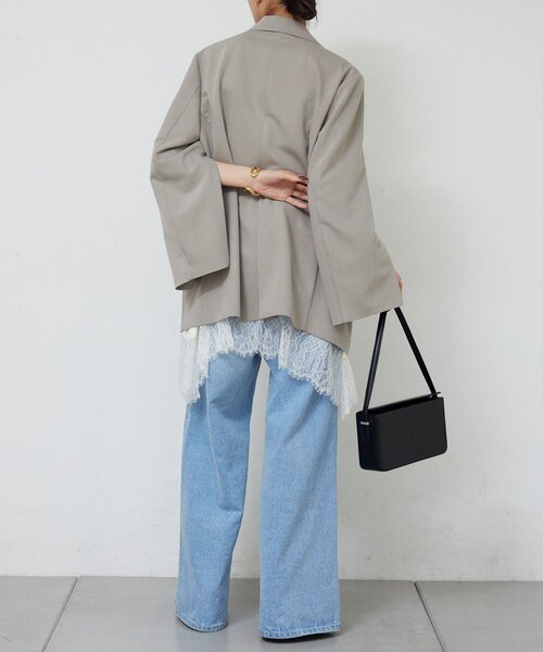 GALLARDAGALANTE（ガリャルダガランテ）の「【手洗い可】スリットスリーブジャケット（ベスト・レディース・グレイッシュベージュ/ブラック・FREE）」の8枚目の写真