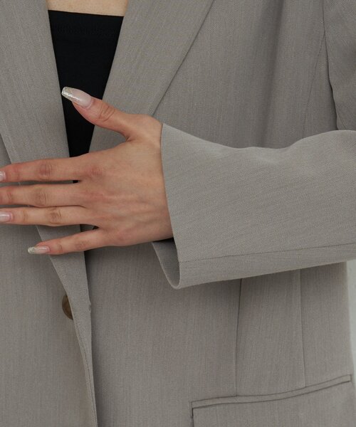 GALLARDAGALANTE（ガリャルダガランテ）の「【手洗い可】スリットスリーブジャケット（ベスト・レディース・グレイッシュベージュ/ブラック・FREE）」の13枚目の写真