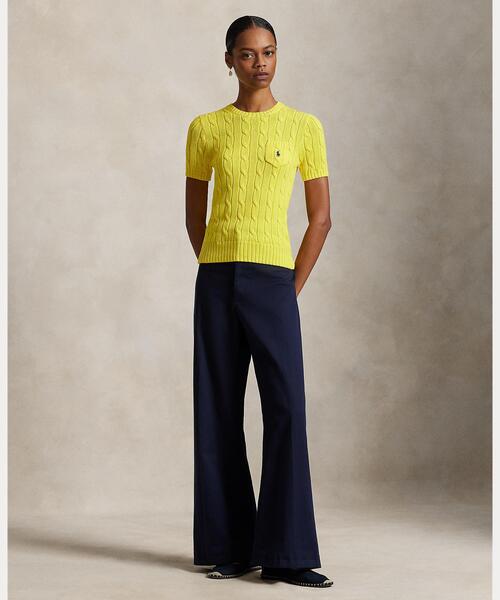 POLO RALPH LAUREN(ポロ ラルフ ローレン)の「ケーブルニット コットン ショートスリーブ セーター(ニット/セーター・レディース・イエロー系4・M/XXS/L/S/XS)」の6枚目の写真