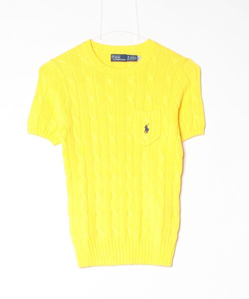 POLO RALPH LAUREN(ポロ ラルフ ローレン)の「ケーブルニット コットン ショートスリーブ セーター(ニット/セーター・レディース・イエロー系4・M/XXS/L/S/XS)」の7枚目の写真