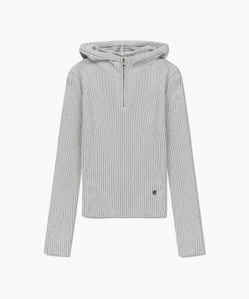 MARITHE + FRANCOIS GIRBAUD(マリテフランソワジルボー)の「W BALCLAVA HOODIE SLIM KNIT(ニット/セーター・レディース・ライトオリーブ/ライトグレー・SMALL/MEDIUM)」の7枚目の写真