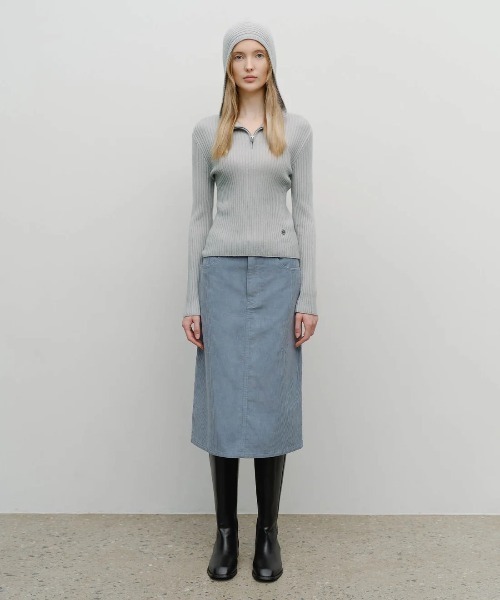 MARITHE + FRANCOIS GIRBAUD(マリテフランソワジルボー)の「W BALCLAVA HOODIE SLIM KNIT(ニット/セーター・レディース・ライトオリーブ/ライトグレー・SMALL/MEDIUM)」の3枚目の写真