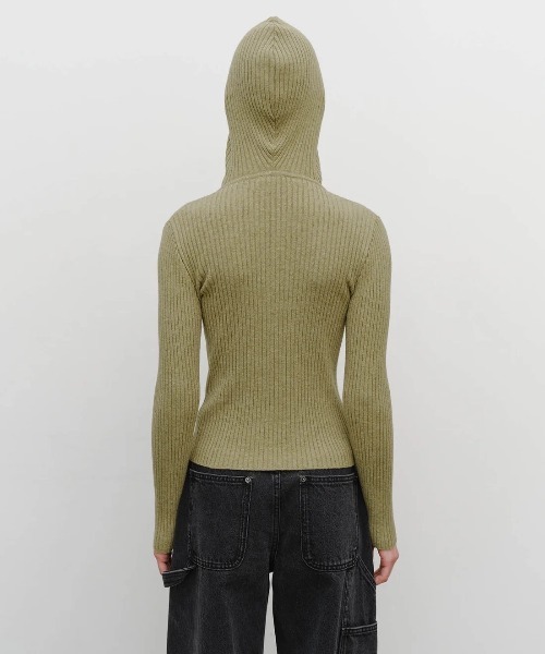 MARITHE + FRANCOIS GIRBAUD(マリテフランソワジルボー)の「W BALCLAVA HOODIE SLIM KNIT(ニット/セーター・レディース・ライトオリーブ/ライトグレー・SMALL/MEDIUM)」の15枚目の写真