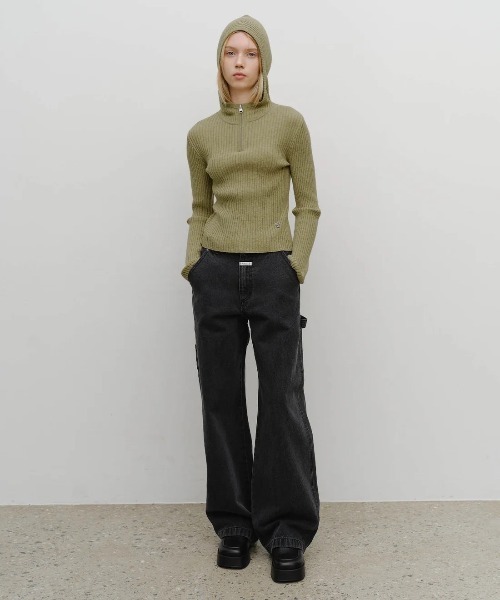 MARITHE + FRANCOIS GIRBAUD(マリテフランソワジルボー)の「W BALCLAVA HOODIE SLIM KNIT(ニット/セーター・レディース・ライトオリーブ/ライトグレー・SMALL/MEDIUM)」の13枚目の写真