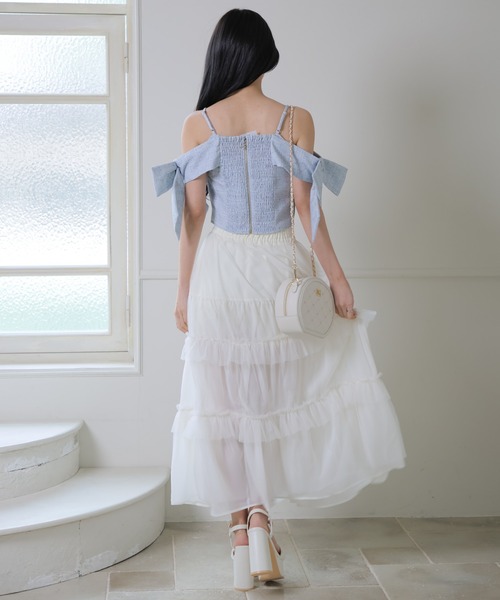 LIPSERVICE(リップサービス)の「2wayティアードロングスカート(スカート・レディース・ピンク/アイボリー/ブラック・S/M)」の8枚目の写真