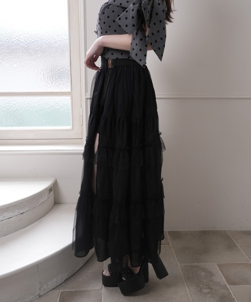 LIPSERVICE(リップサービス)の「2wayティアードロングスカート(スカート・レディース・ピンク/アイボリー/ブラック・S/M)」の18枚目の写真