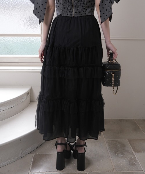 LIPSERVICE(リップサービス)の「2wayティアードロングスカート(スカート・レディース・ピンク/アイボリー/ブラック・S/M)」の19枚目の写真