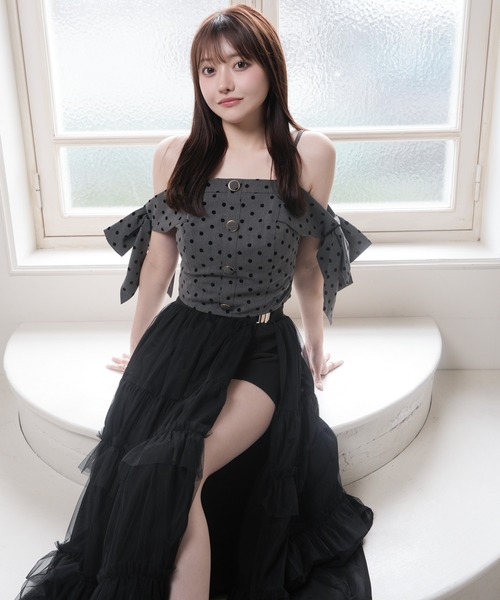 LIPSERVICE(リップサービス)の「2wayティアードロングスカート(スカート・レディース・ピンク/アイボリー/ブラック・S/M)」の20枚目の写真