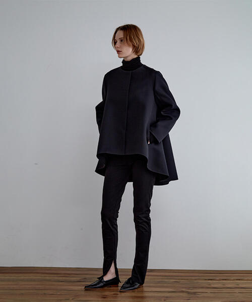 ◇エアートリプルクロスバックフレアジャケット（ノーカラーコート