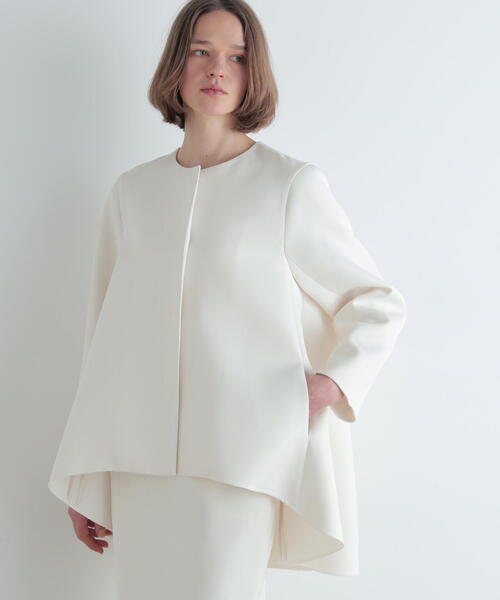 新品タグ付 LE PHIL ルフィル エアートリプルクロスバックフレアジャケット ◇エアートリプルクロスバックフレアジャケット（ノーカラーコート