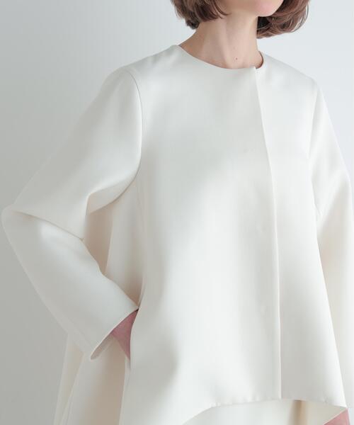 ルフィル　LE PHILエアリートリプルクロスバックフレアジャケット ◇エアートリプルクロスバックフレアジャケット（ノーカラーコート