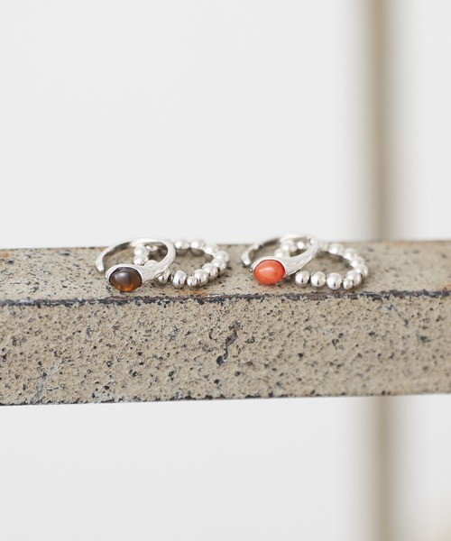 CIAOPANIC TYPY(チャオパニックティピー)の「【yuccA】BALLSTONESETRING(リング・レディース・オレンジ/ブラウン・ONE SIZE)」の8枚目の写真