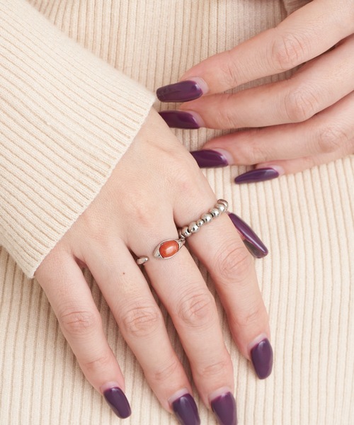 CIAOPANIC TYPY(チャオパニックティピー)の「【yuccA】BALLSTONESETRING(リング・レディース・オレンジ/ブラウン・ONE SIZE)」の7枚目の写真
