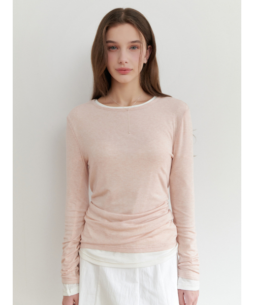 RE_L(リエル)の「Smoothie tencel t-shirt (pink)(Tシャツ/カットソー・レディース・その他・FREE)」の1枚目の写真