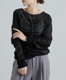 Lui's | フロントシャーリングベロアプルオーバー(Tシャツ/カットソー)