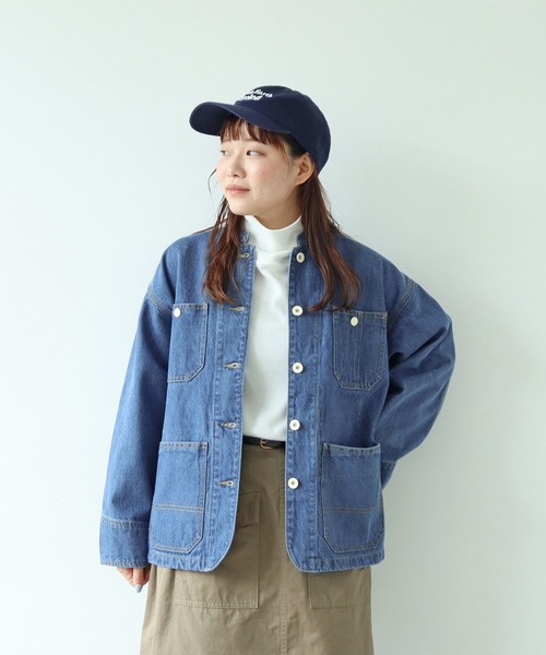 セール】12.5OZデニム カバーオール (サックスブルー)（カバーオール