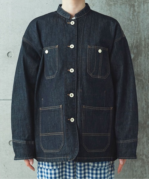 セール】12.5OZデニム カバーオール (サックスブルー)（カバーオール