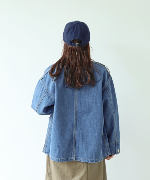 PAR ICI（パーリッシィ）の「12.5OZデニム カバーオール (サックスブルー)（カバーオール・レディース・サックスブルー・M/S）」の5枚目の写真