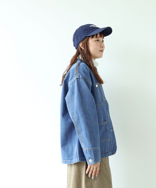 PAR ICI（パーリッシィ）の「12.5OZデニム カバーオール (サックスブルー)（カバーオール・レディース・サックスブルー・M/S）」の6枚目の写真