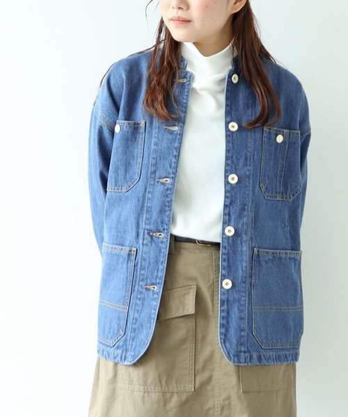 セール】12.5OZデニム カバーオール (サックスブルー)（カバーオール