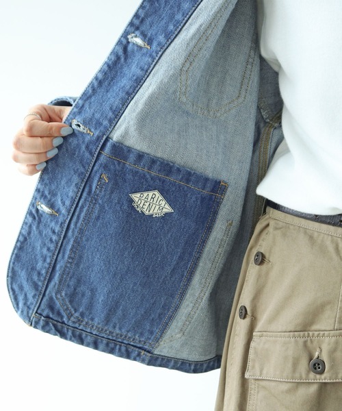 PAR ICI（パーリッシィ）の「12.5OZデニム カバーオール (サックスブルー)（カバーオール・レディース・サックスブルー・M/S）」の7枚目の写真