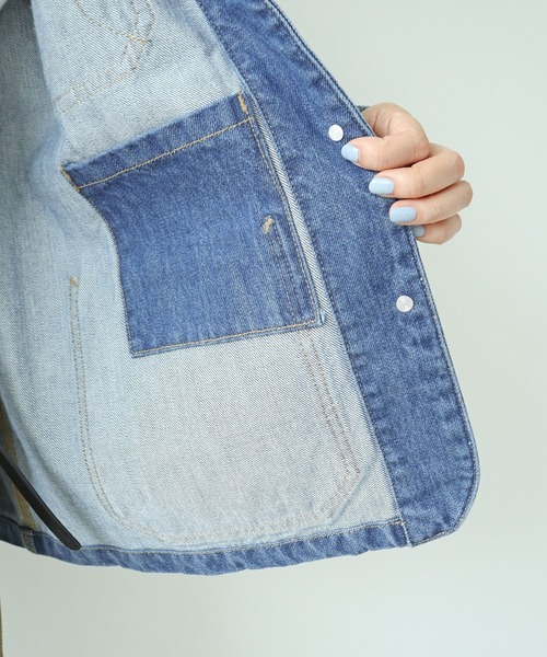 セール】12.5OZデニム カバーオール (サックスブルー)（カバーオール