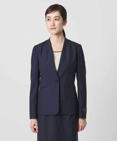 UNITED ARROWS(ユナイテッドアローズ)の「Vitale Barberis Canonico ノーラペルジャケット 26SS(テーラードジャケット・レディース・ネイビー/ブラック/モカ/ダークグレー・34/36/38/40)」の5枚目の写真