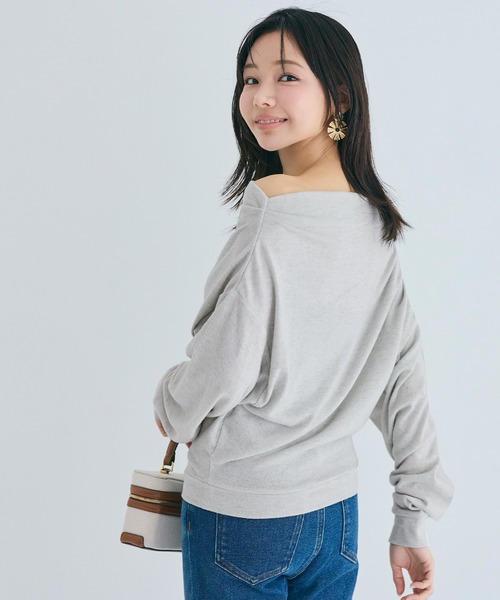 coca(coca)(コカ)の「微起毛オフショルダートップス(Tシャツ/カットソー・レディース・ホワイト/グレー・L/M/S)」の6枚目の写真