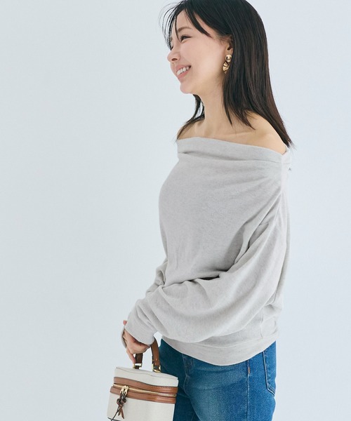 coca(coca)(コカ)の「微起毛オフショルダートップス(Tシャツ/カットソー・レディース・ホワイト/グレー・L/M/S)」の8枚目の写真