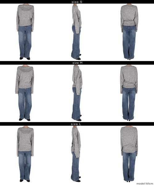 coca(coca)(コカ)の「微起毛オフショルダートップス(Tシャツ/カットソー・レディース・ホワイト/グレー・L/M/S)」の16枚目の写真