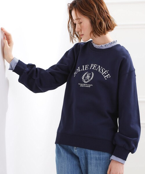 grove（グローブ）の「刺繍ロゴ裏毛スウェットプルオーバー（スウェット・レディース・グレー/ネイビー/オフホワイト・02/01/03/04/05）」の3枚目の写真