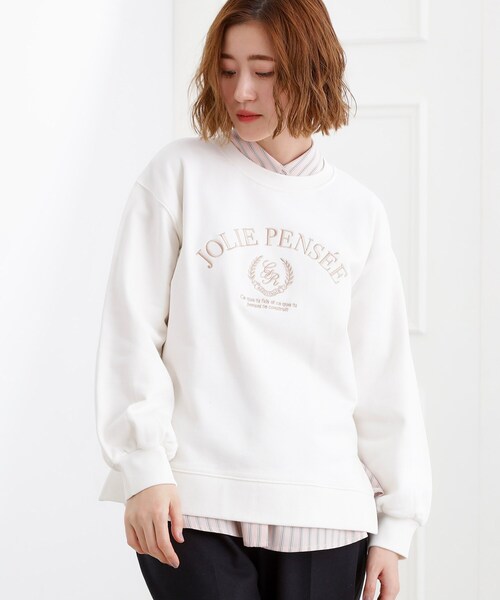 grove（グローブ）の「刺繍ロゴ裏毛スウェットプルオーバー（スウェット・レディース・グレー/ネイビー/オフホワイト・02/01/03/04/05）」の5枚目の写真