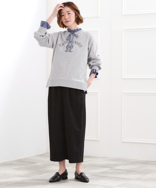 grove（グローブ）の「刺繍ロゴ裏毛スウェットプルオーバー（スウェット・レディース・グレー/ネイビー/オフホワイト・02/01/03/04/05）」の11枚目の写真