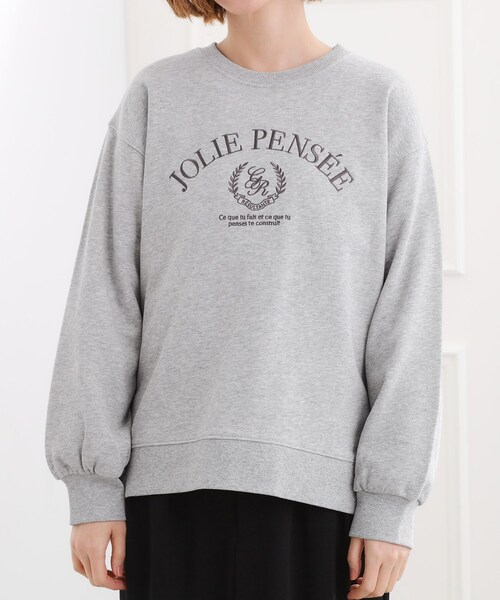 grove（グローブ）の「刺繍ロゴ裏毛スウェットプルオーバー（スウェット・レディース・グレー/ネイビー/オフホワイト・02/01/03/04/05）」の19枚目の写真