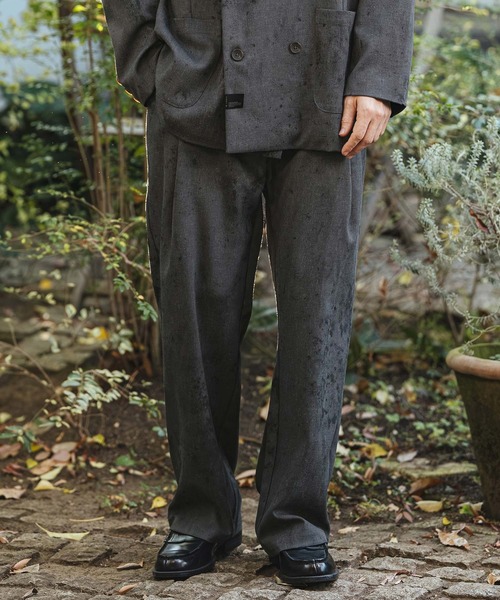 CAMBIO(カンビオ)の「mp14476- Uneven Dye Like Jacquard Two Tuck Pants 2タックパンツ(PF-261-003)(その他パンツ・メンズ・チャコール/アイボリー・L/M)」の4枚目の写真