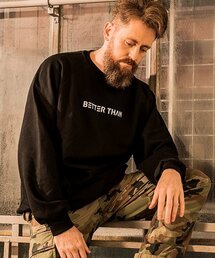 BETTERTHAN88（ベターザン88）の「エバーグレース オーバーサイズ ポケットマンツーマン バンタブラック（スウェット）」