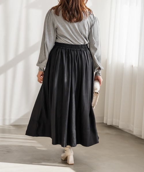 CLETTE(クレット)の「CLETTEオリジナルアシメネックリブトップス(Tシャツ/カットソー・レディース・グレー/ピンク/ブラック・3L/LL/4L)」の17枚目の写真
