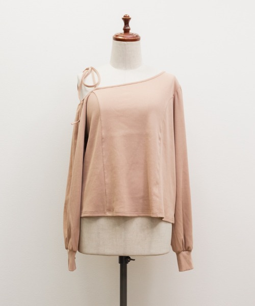 CLETTE(クレット)の「CLETTEオリジナルアシメネックリブトップス(Tシャツ/カットソー・レディース・グレー/ピンク/ブラック・3L/LL/4L)」の10枚目の写真