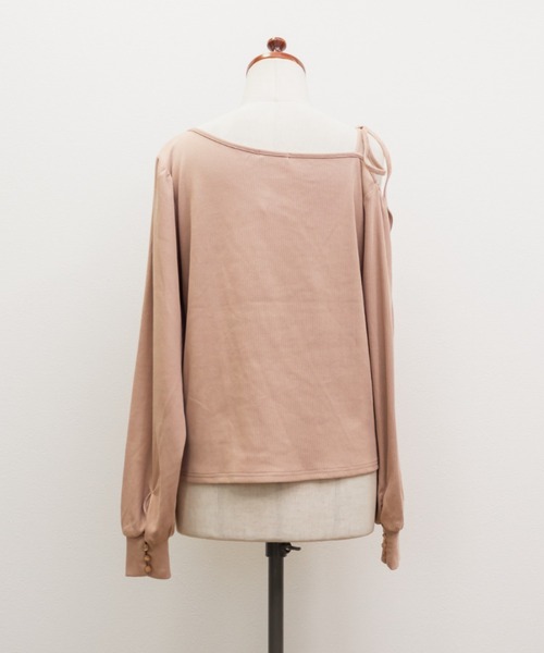 CLETTE(クレット)の「CLETTEオリジナルアシメネックリブトップス(Tシャツ/カットソー・レディース・グレー/ピンク/ブラック・3L/LL/4L)」の12枚目の写真