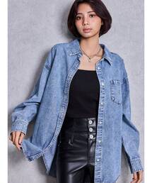 GYDA | CROSS POINTケミカルデニムシャツ(シャツ/ブラウス)
