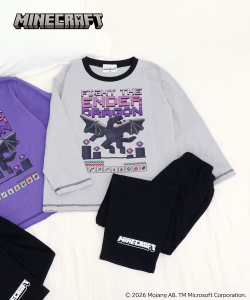 RUGGEDWORKS(ラゲッドワークス)の「【完売】《マインクラフト》キッズ 長袖 ルームウェア パジャマ(ルームウェア/パジャマ・キッズ・パープル/グレー・150/140/130)」の2枚目の写真