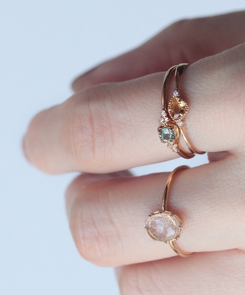 NOIR DE POUPEE（ノワールドプーペ）の「【WEB限定】K18vermeil カボション天然石リング（リング・レディース・ピンク/ゴールド/パープル・#15/#13/#11）」の9枚目の写真