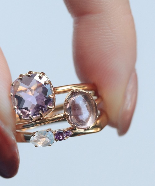 NOIR DE POUPEE（ノワールドプーペ）の「【WEB限定】K18vermeil カボション天然石リング（リング・レディース・ピンク/ゴールド/パープル・#15/#13/#11）」の16枚目の写真
