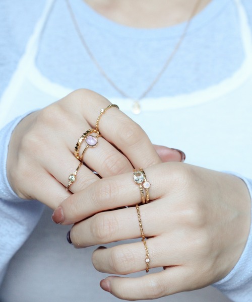 NOIR DE POUPEE（ノワールドプーペ）の「【WEB限定】K18vermeil カボション天然石リング（リング・レディース・ピンク/ゴールド/パープル・#15/#13/#11）」の14枚目の写真