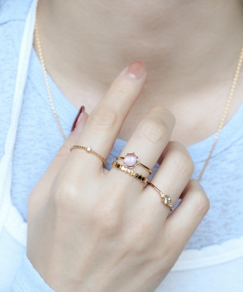 NOIR DE POUPEE（ノワールドプーペ）の「【WEB限定】K18vermeil カボション天然石リング（リング・レディース・ピンク/ゴールド/パープル・#15/#13/#11）」の15枚目の写真