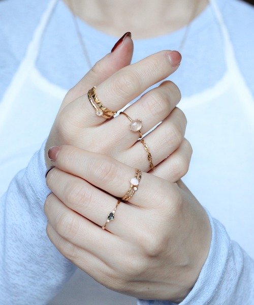 NOIR DE POUPEE（ノワールドプーペ）の「【WEB限定】K18vermeil カボション天然石リング（リング・レディース・ピンク/ゴールド/パープル・#15/#13/#11）」の7枚目の写真