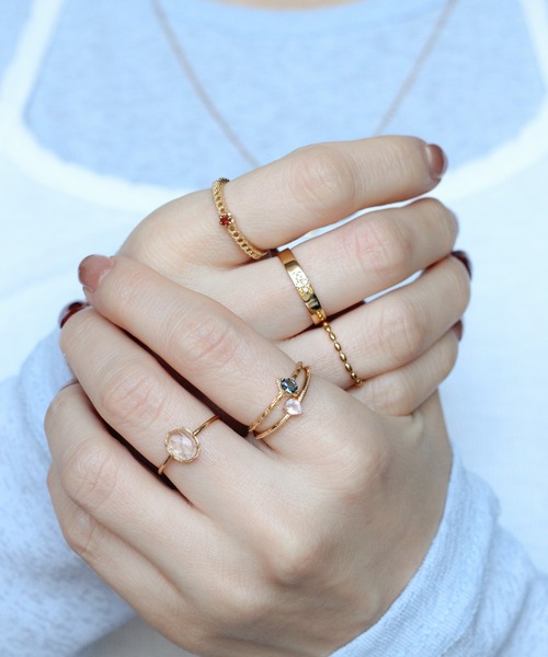 NOIR DE POUPEE（ノワールドプーペ）の「【WEB限定】K18vermeil カボション天然石リング（リング・レディース・ピンク/ゴールド/パープル・#15/#13/#11）」の6枚目の写真