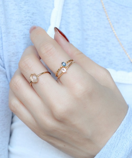 NOIR DE POUPEE（ノワールドプーペ）の「【WEB限定】K18vermeil カボション天然石リング（リング・レディース・ピンク/ゴールド/パープル・#15/#13/#11）」の5枚目の写真